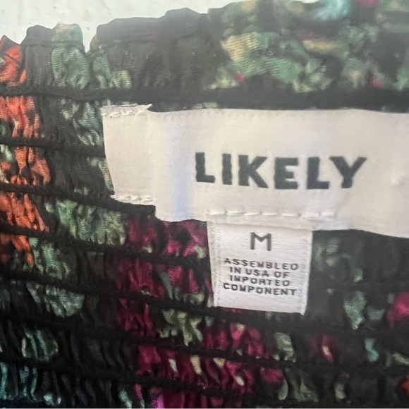 Likely off the shoulder smocked purple floral dress - Picture 6 of 6